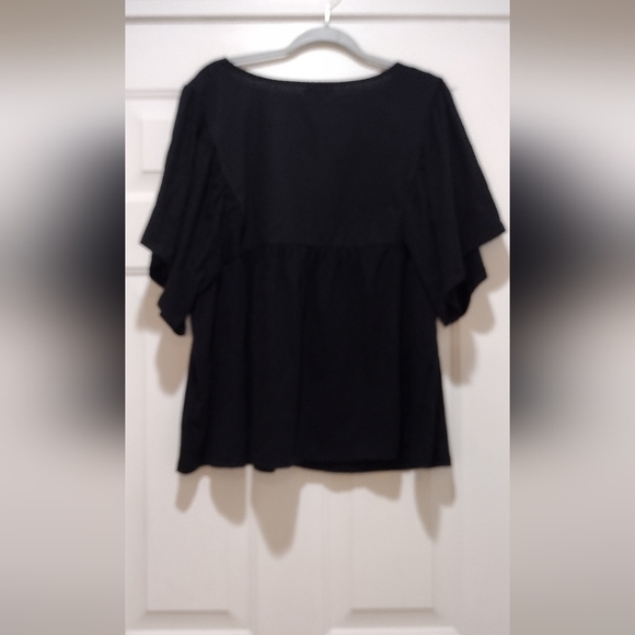 NWT  Knox Rose Black & Purple  Embroidered Boho Peasant Top Size 2X - Picture 5 of 7